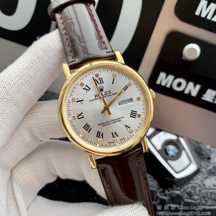 ROLEX勞力士 三針單曆 全自動進口機械 316L精鋼表殼 錶帶 男士腕表  wssb4155